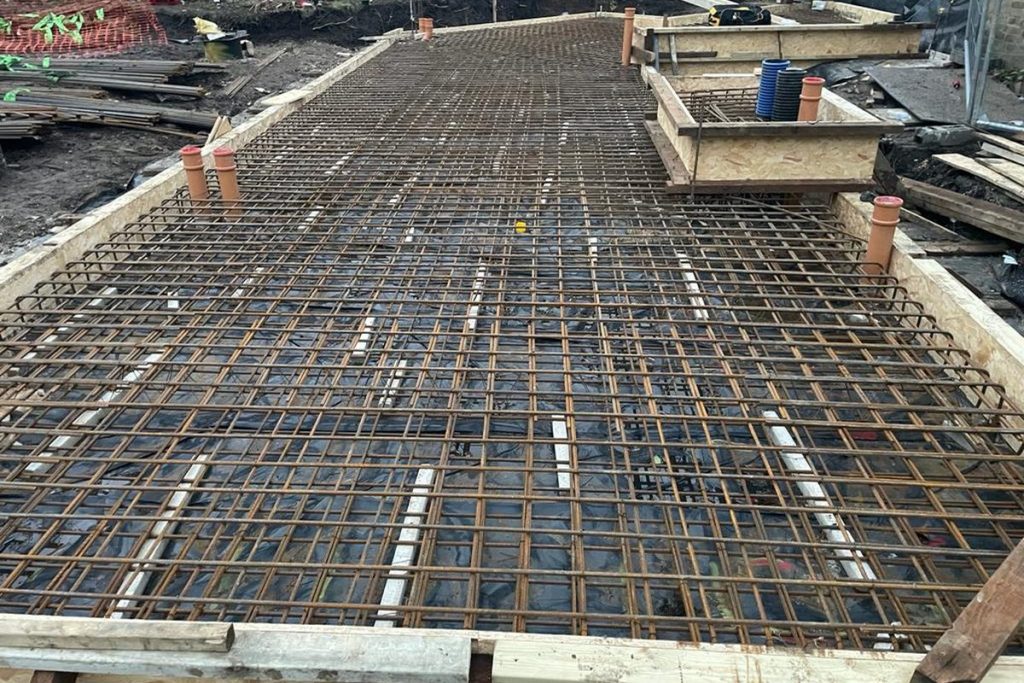 Steel reinforcement fixed and ready for the pour, Lewisham